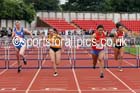 Senior girls 100 metres hurdles, English Schools Track and Field. Photo: David T. Hewitson/Sports for All Pics